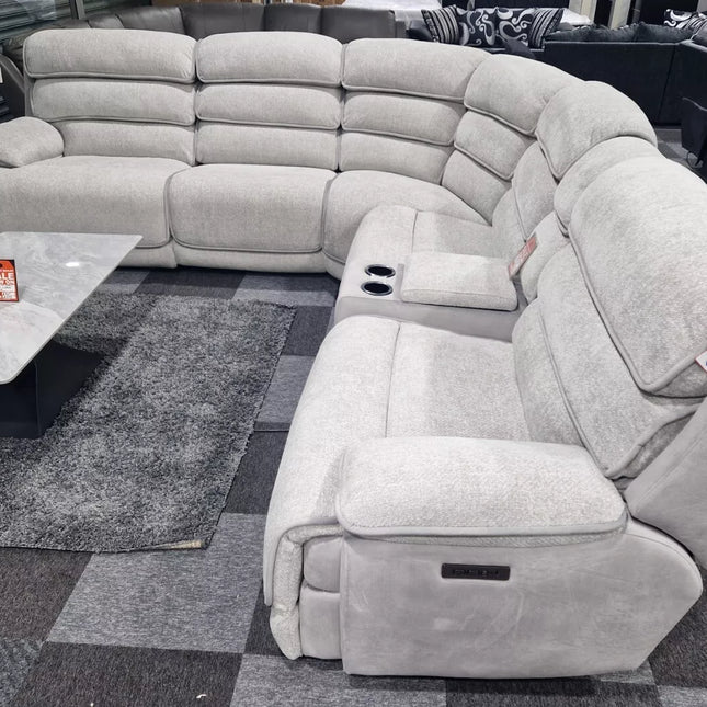 ENV Lakelyn Express Fabric Electric Recliner Modular Corner Sofa With USB Ports Power Recliner Sofa