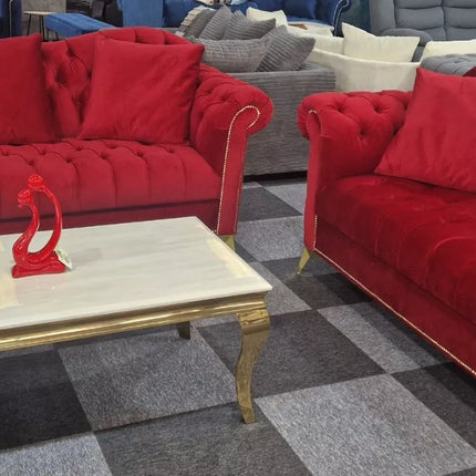 Elegance Chesterfield Sofa 3+2 Red