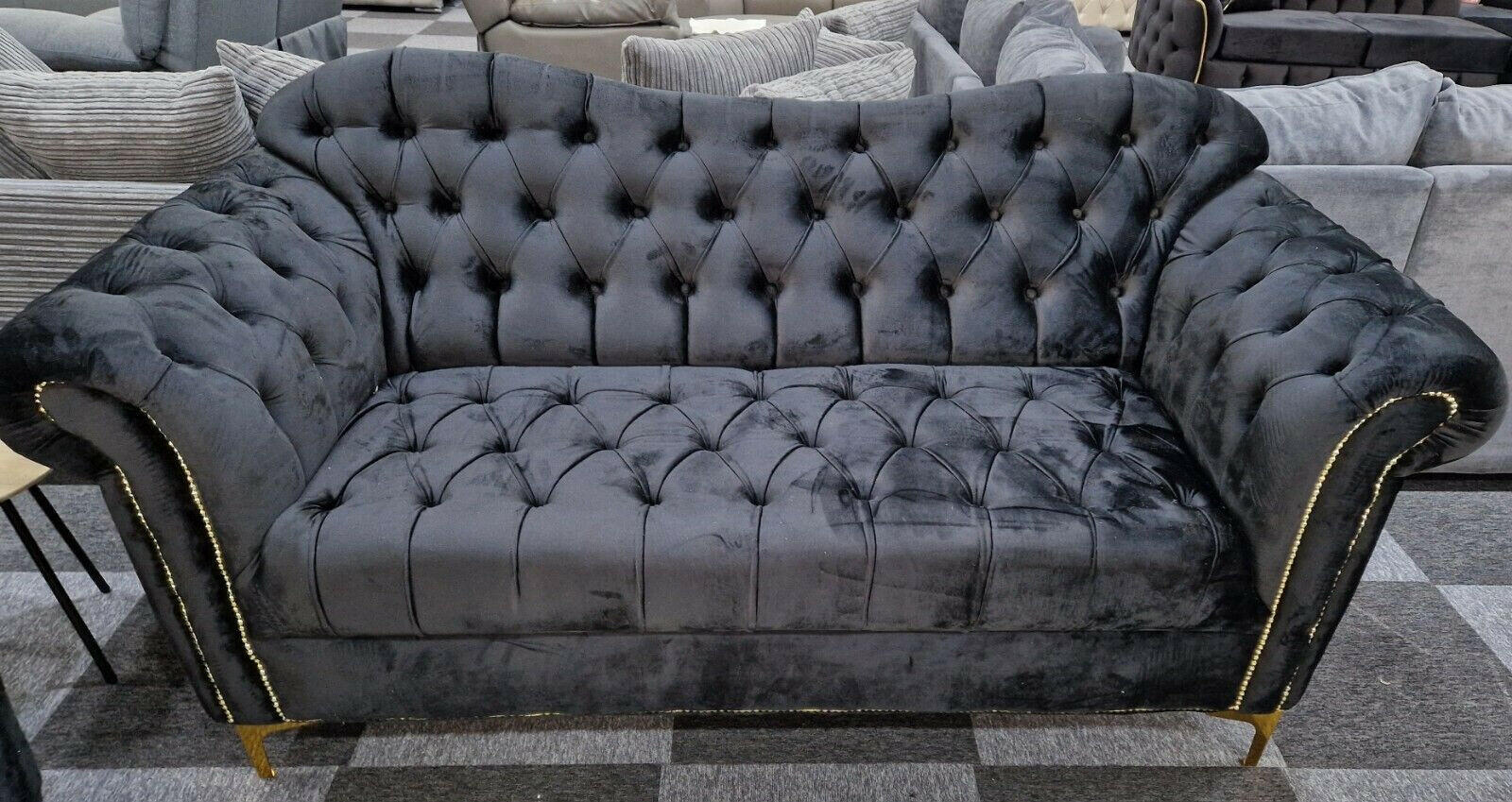 Elegance Chesterfield Sofa 3+2 Black