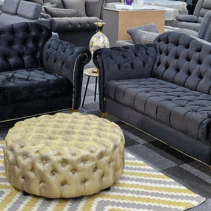 Elegance Chesterfield Sofa 3+2 Black