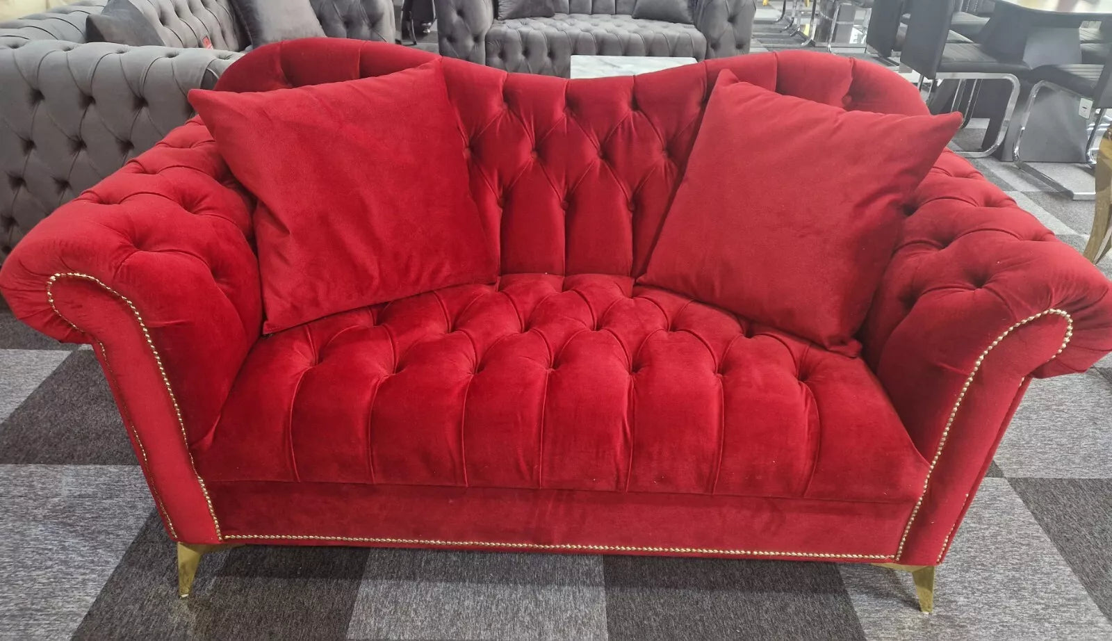 Elegance Chesterfield Sofa 3+2 Red