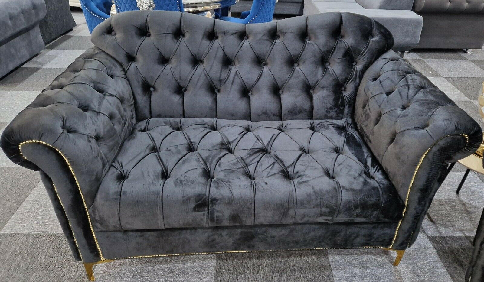 Elegance Chesterfield Sofa 3+2 Black