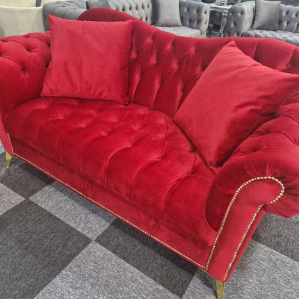 Elegance Chesterfield Sofa 3+2 Red