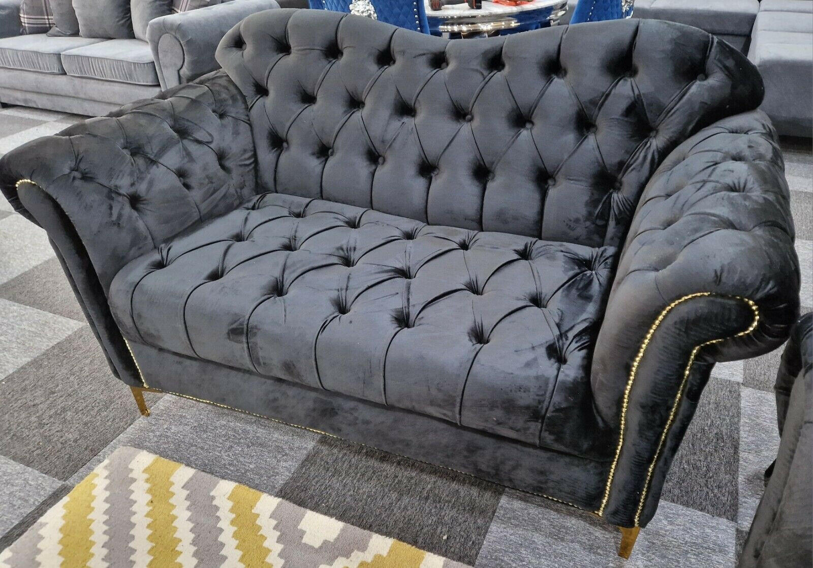 Elegance Chesterfield Sofa 3+2 Black