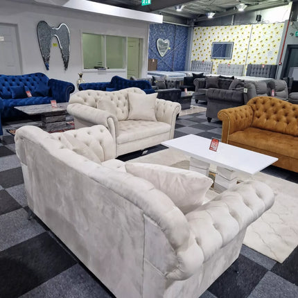 Elegance Chesterfield Sofa 3+2 Cream