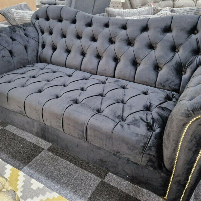 Elegance Chesterfield Sofa 3+2 Black
