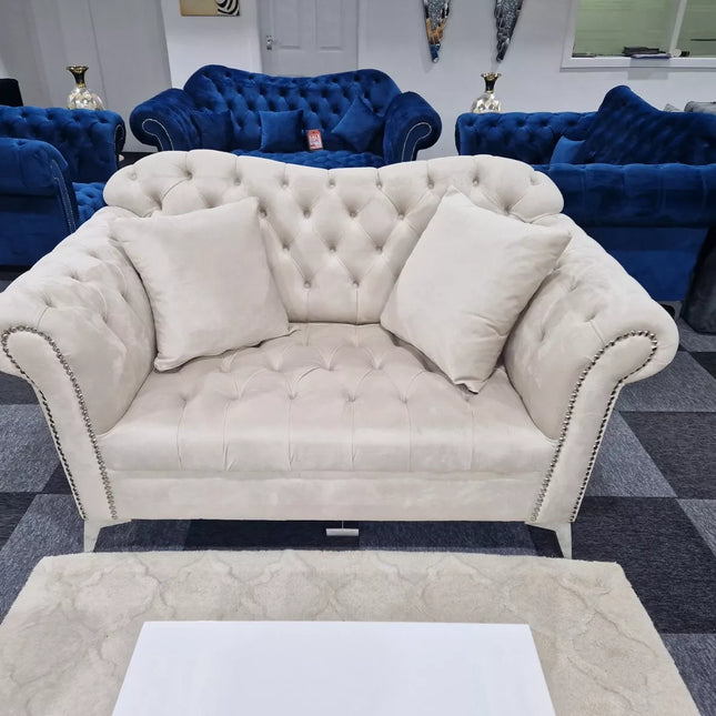Elegance Chesterfield Sofa 3+2 Cream