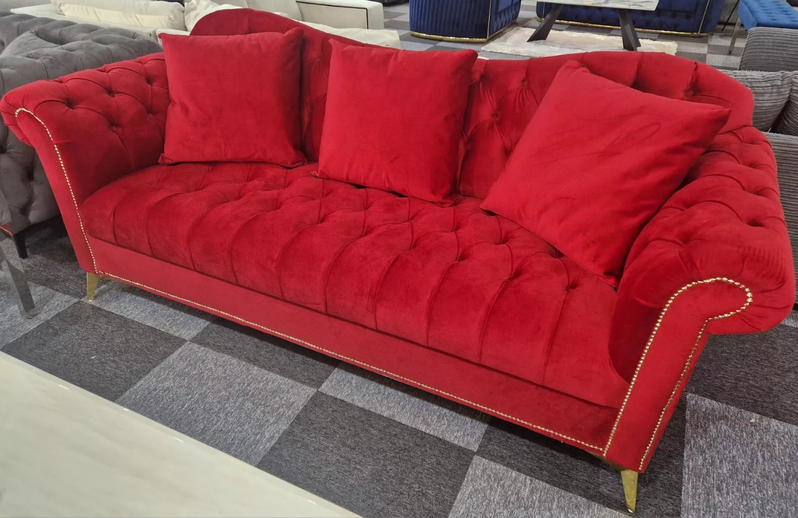 Elegance Chesterfield Sofa 3+2 Red