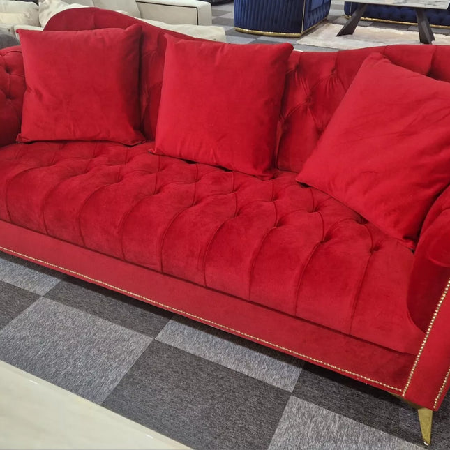Elegance Chesterfield Sofa 3+2 Red