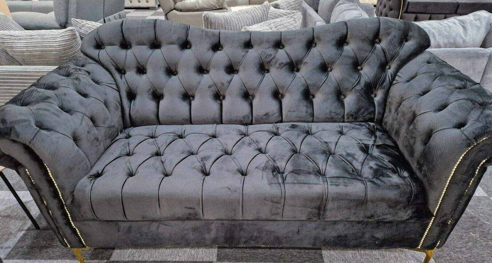 Elegance Chesterfield Sofa 3+2 Black