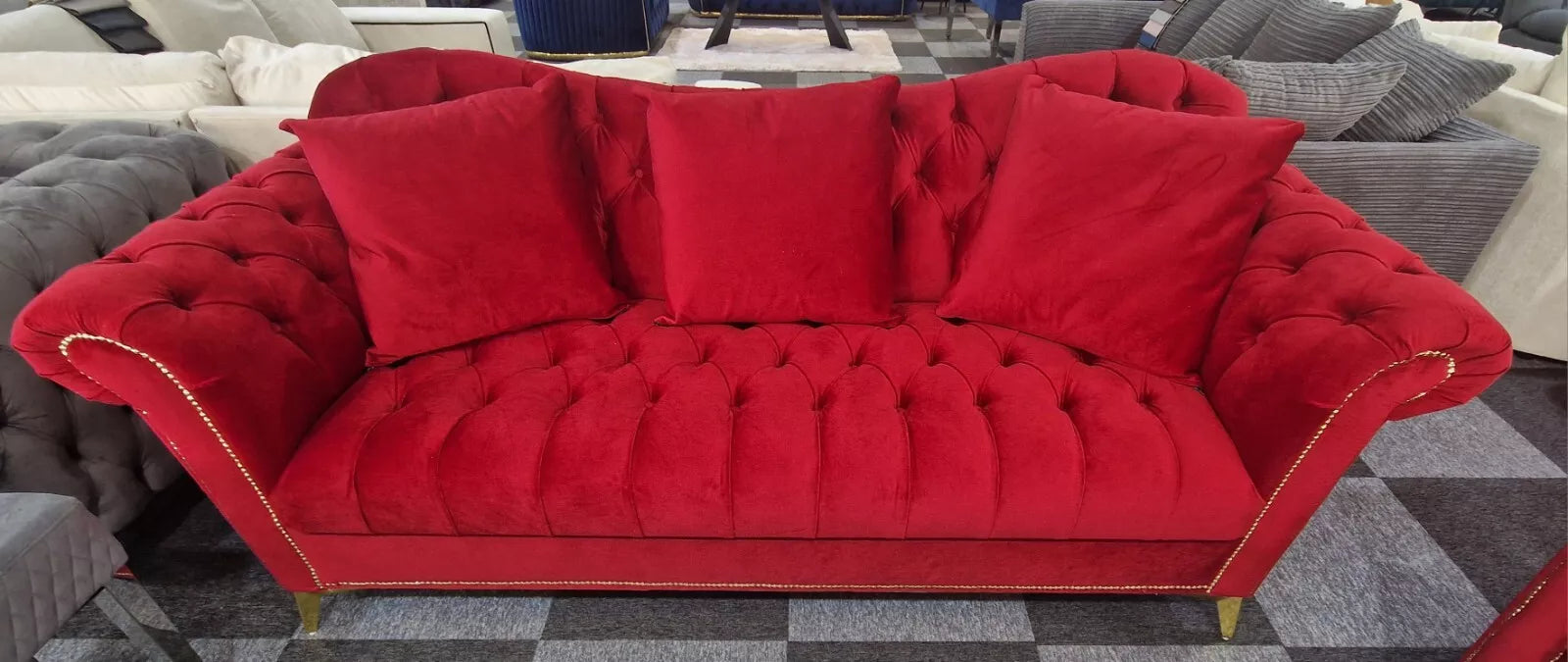 Elegance Chesterfield Sofa 3+2 Red