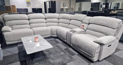 ENV Lakelyn Express Fabric Electric Recliner Modular Corner Sofa With USB Ports Power Recliner Sofa - Envogue Furniture uk