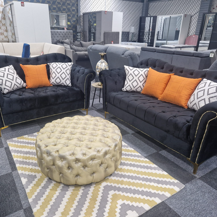 Elegance Chesterfield Sofa 3+2 Black