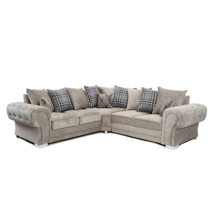 Verona Scatter Back Corner Sofa Mink - Envogue Furniture
