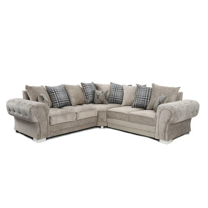 Verona Scatter Back Corner Sofa Mink - Envogue Furniture
