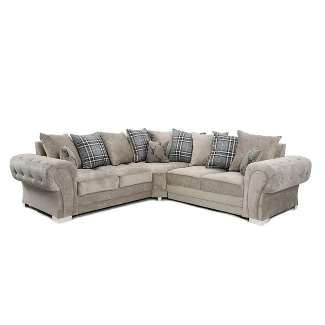 Verona Scatter Back Corner Sofa Mink - Envogue Furniture

