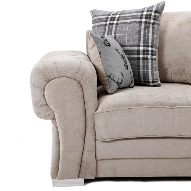 Verona Scatter Back Corner Sofa Mink - Envogue Furniture
